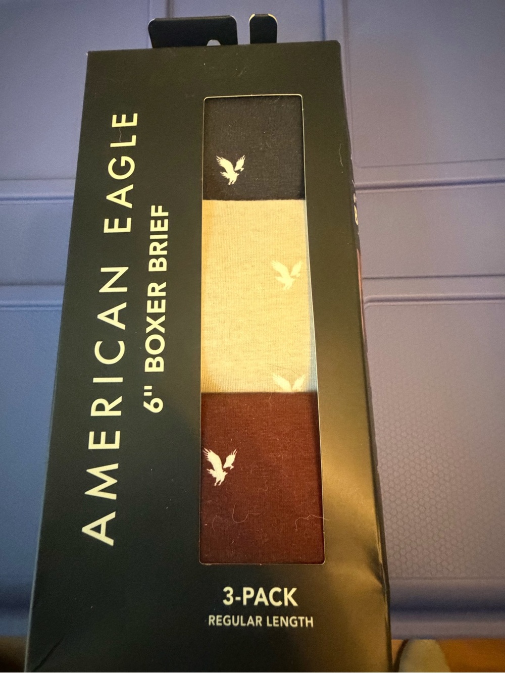 American Eagle Outfitters 3-Pack Boxer Briefs - Navy, Beige, Burgundy - Large